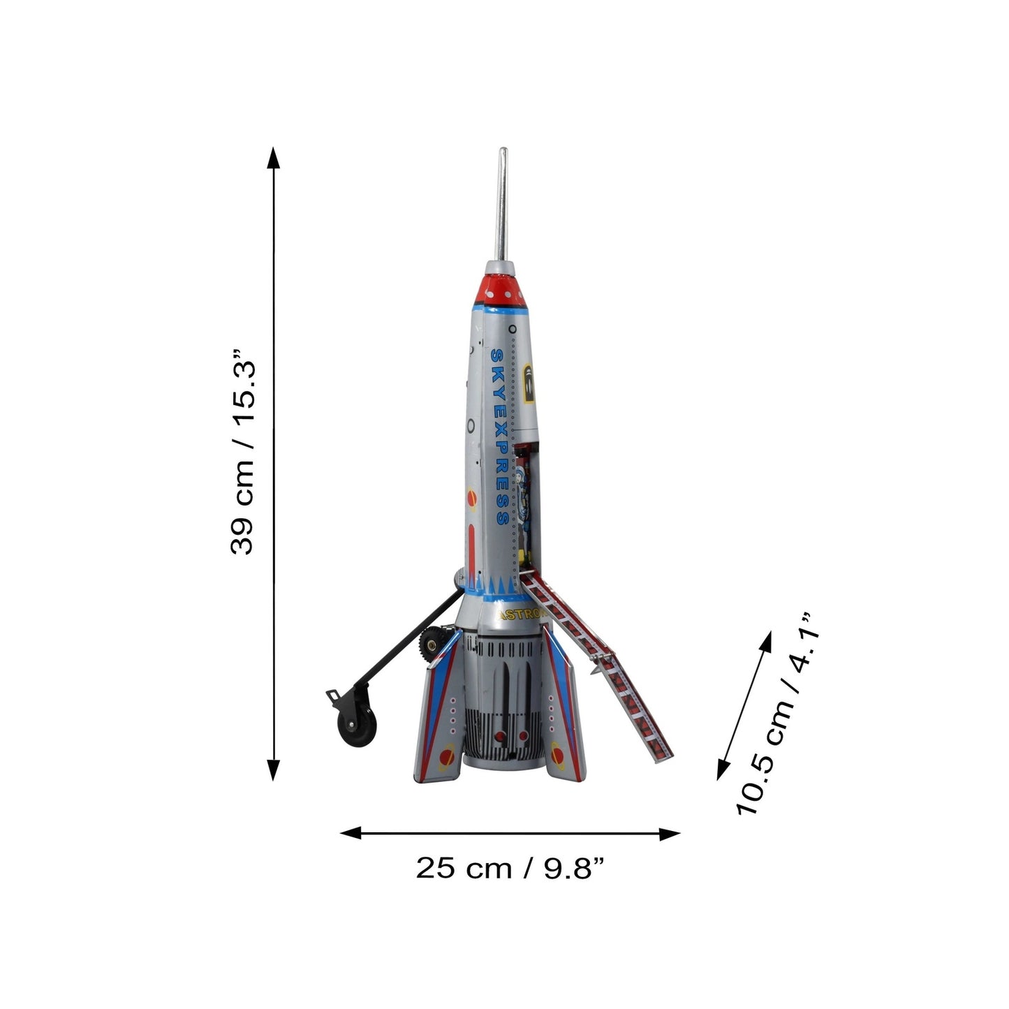 Cohete Skyexpress Robot de hojalata