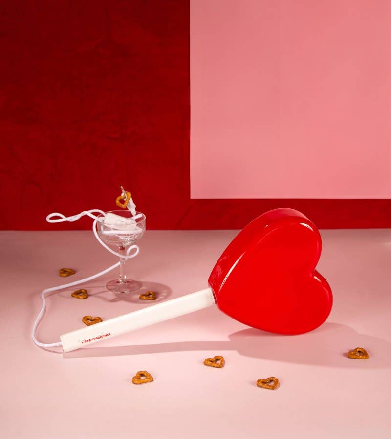 Lámpara en forma de piruleta con corazón para colgar