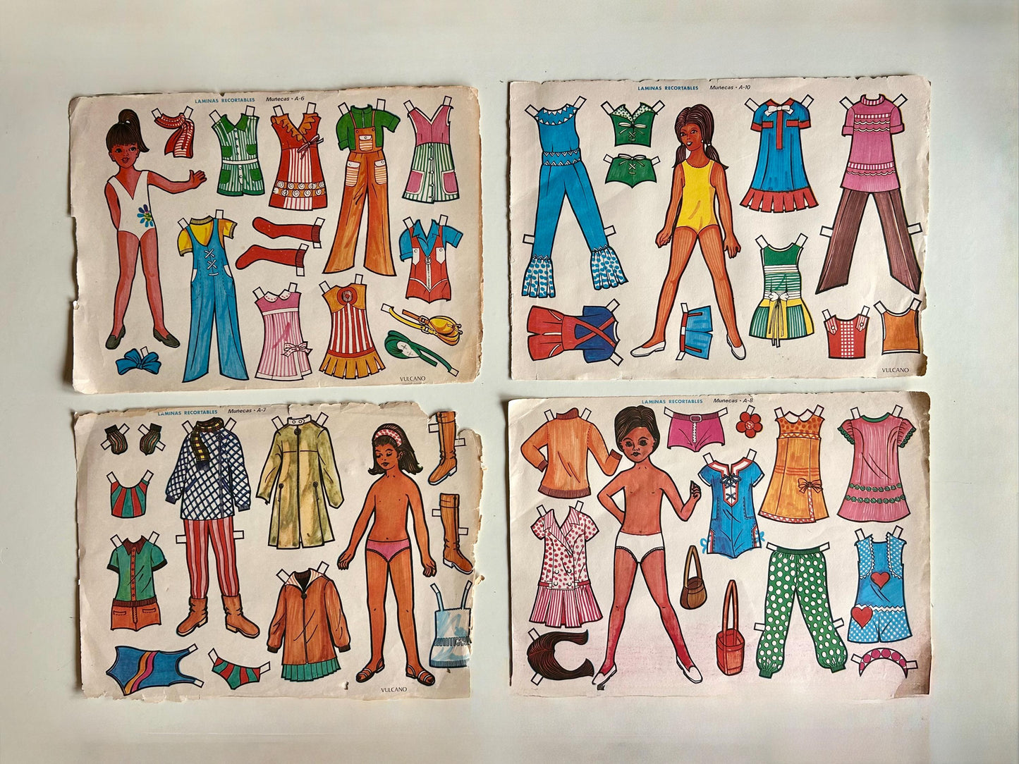 Láminas recortables Vulcano · Muñecas años 70s