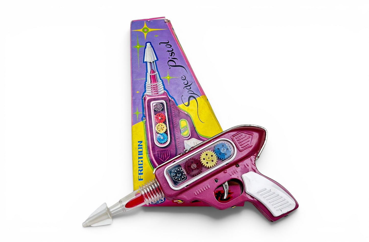 Pistola espacial hojalata · Fricción años 70s