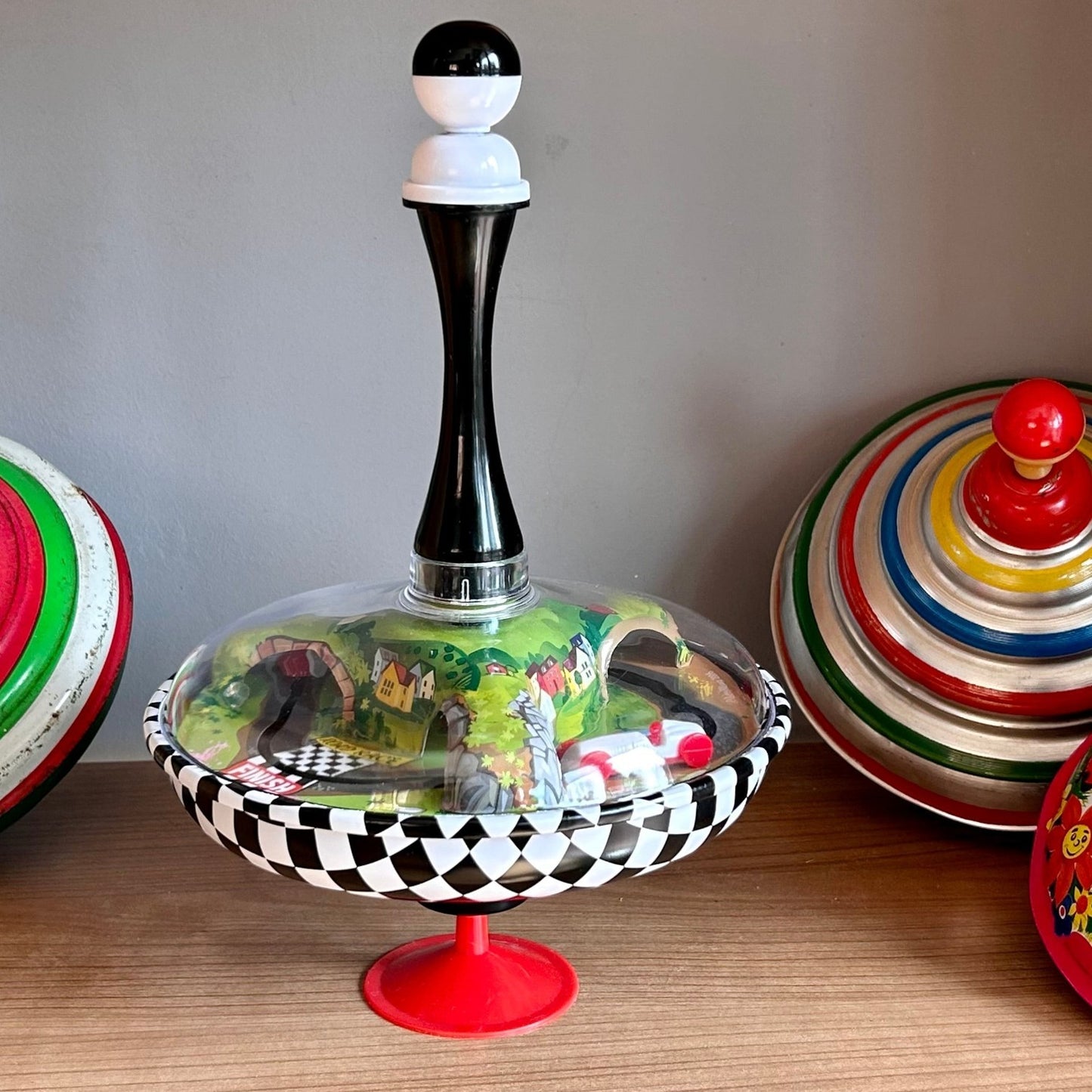 Trompo Road Race · Peonza vintage con base