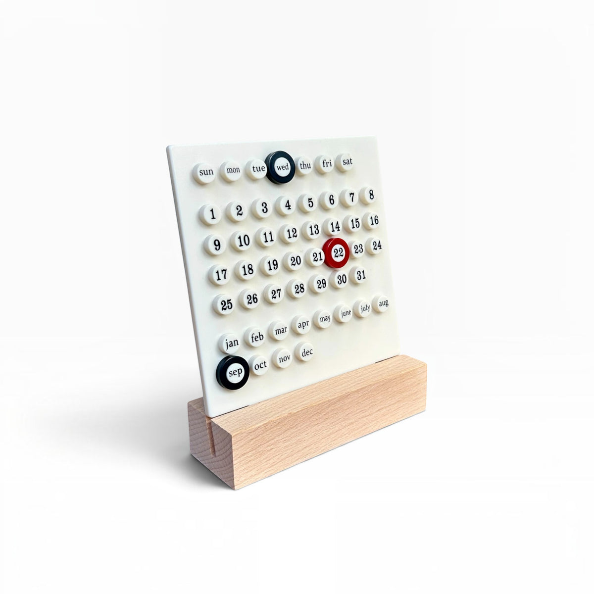 Calendario Perpetuo de sobremesa Beige / Verde