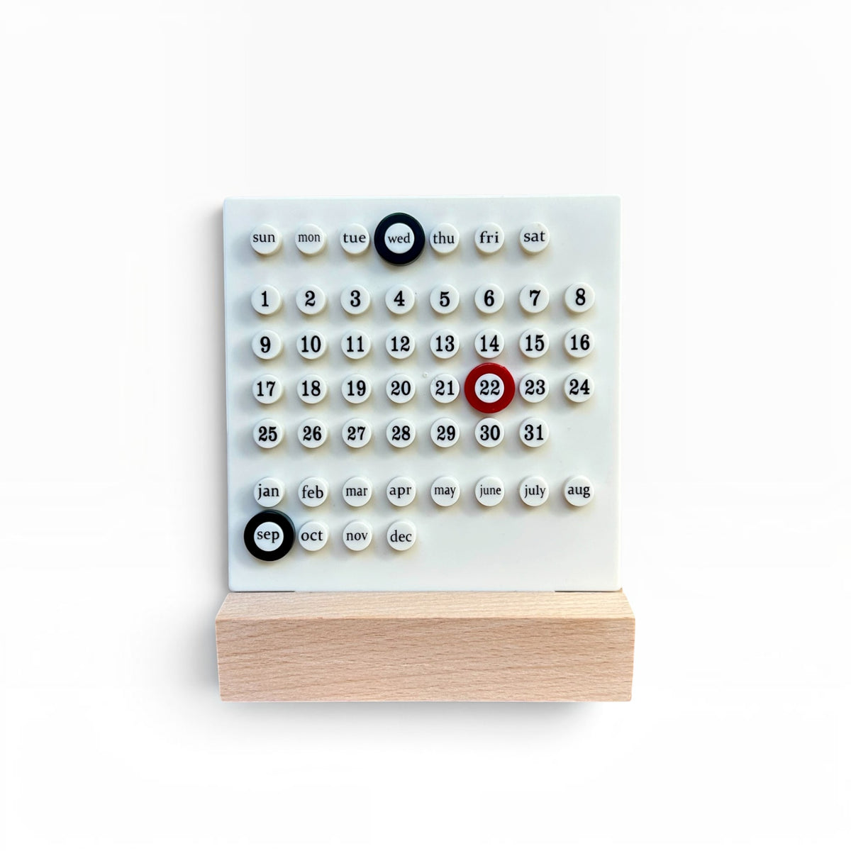 Calendario Perpetuo de sobremesa Beige / Verde