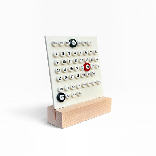 Calendario Perpetuo de sobremesa Beige / Verde
