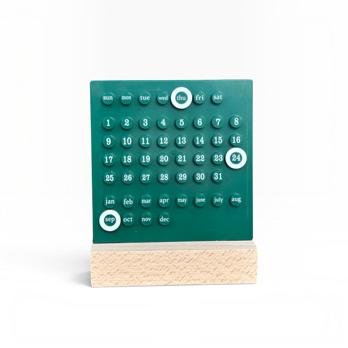Calendario Perpetuo de sobremesa Beige / Verde