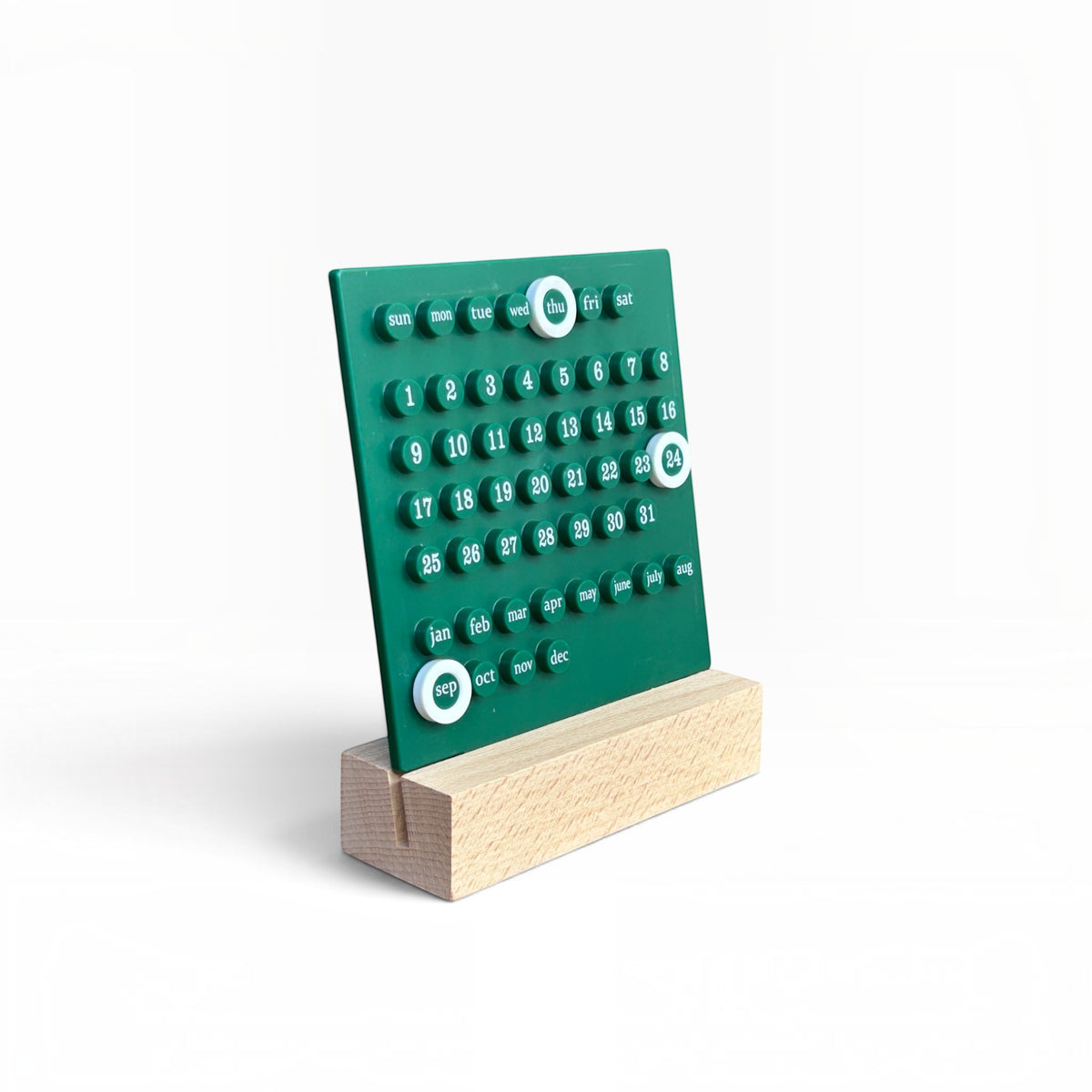 Calendario Perpetuo de sobremesa Beige / Verde