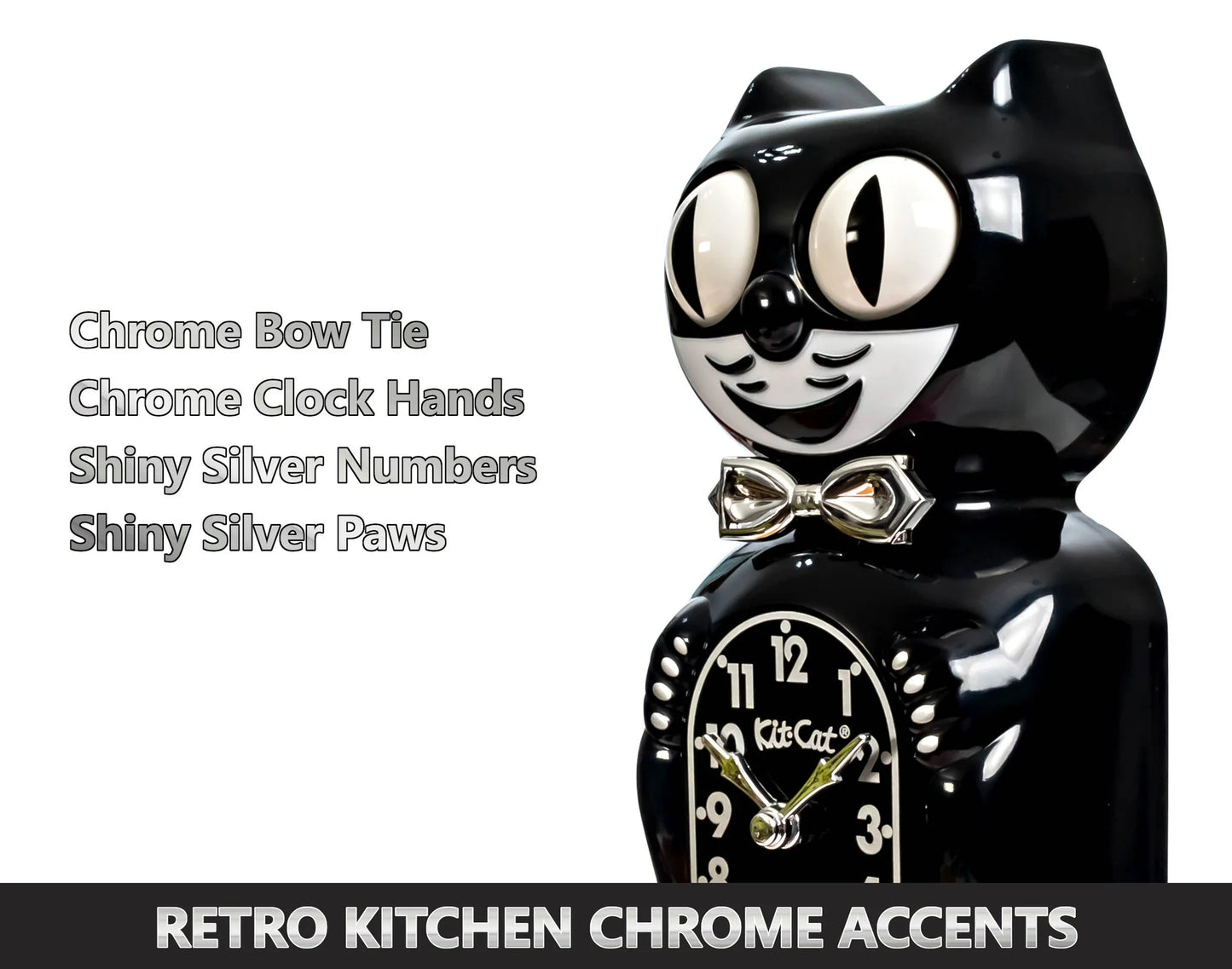 Kit-Cat Klock Retro Negro para Cocina