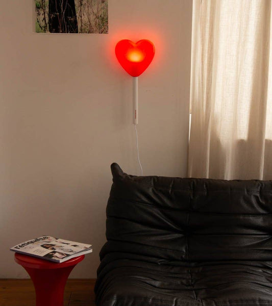 Lámpara en forma de piruleta con corazón para colgar