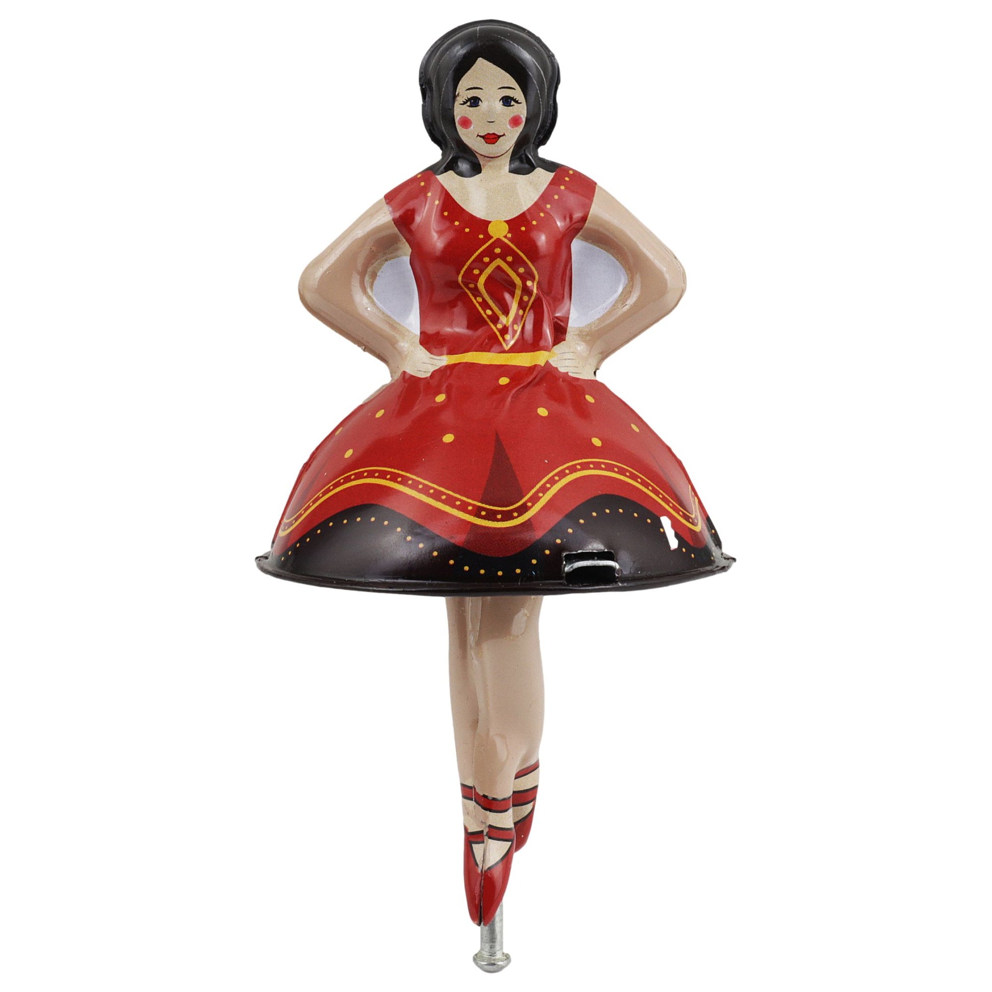 Muñeca bailarina de hojalata giratoria