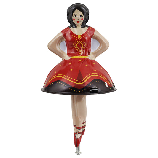Muñeca bailarina de hojalata giratoria