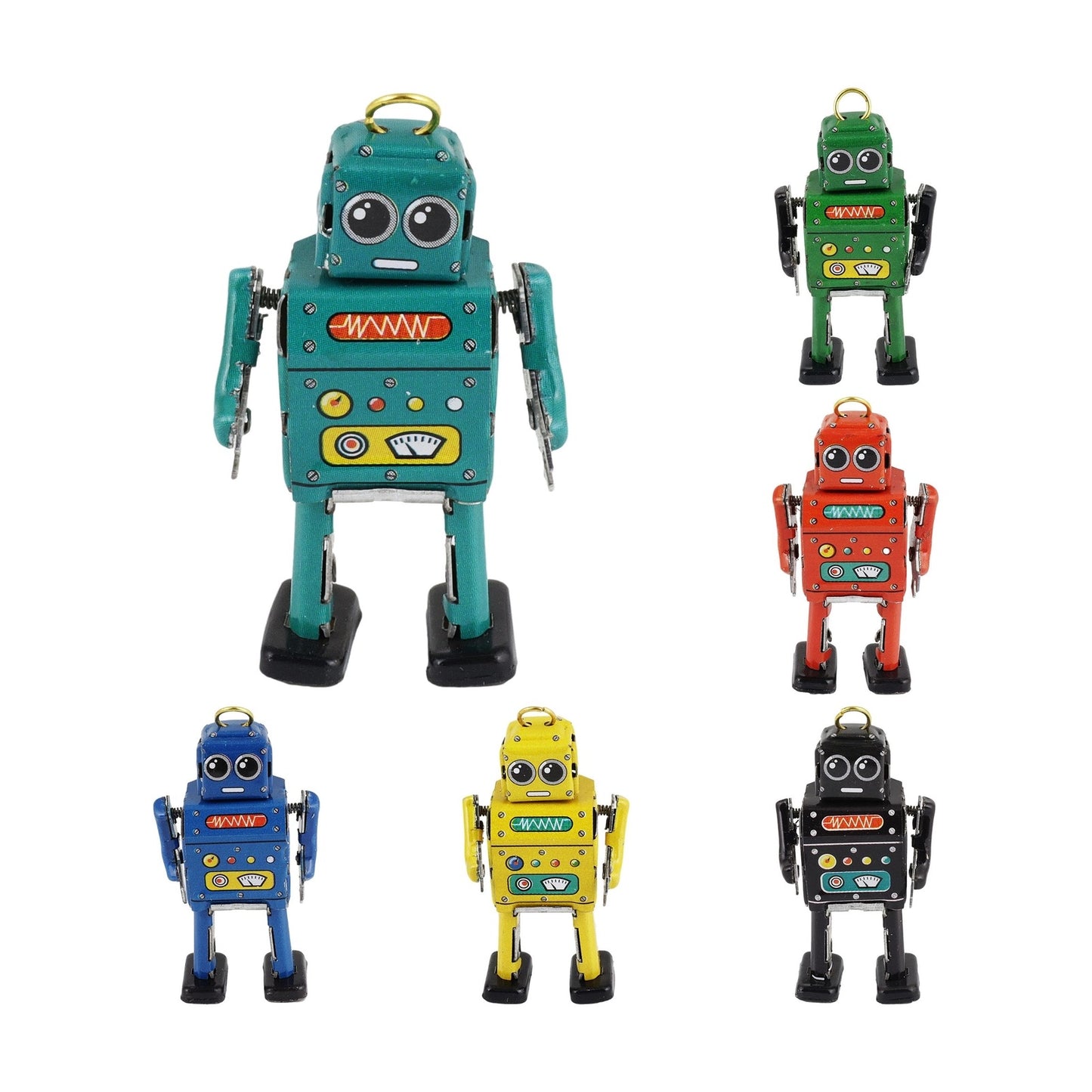 Mini robots de hojalata