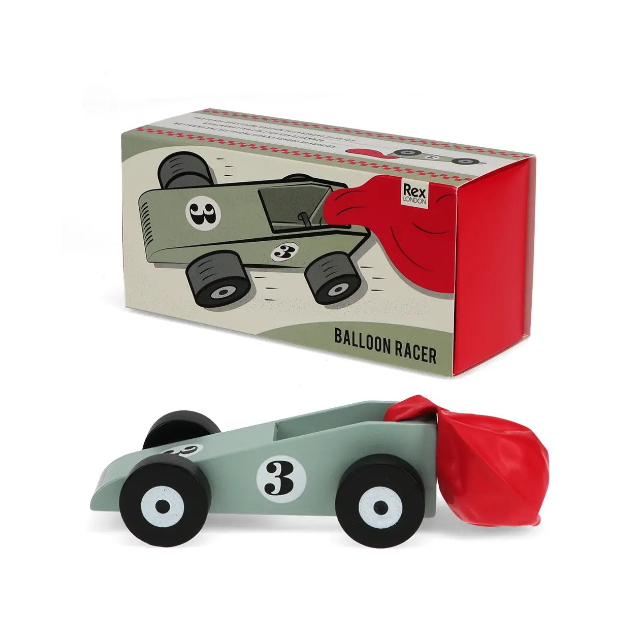 Coche de carreras de madera impulsado por globo - Rex London