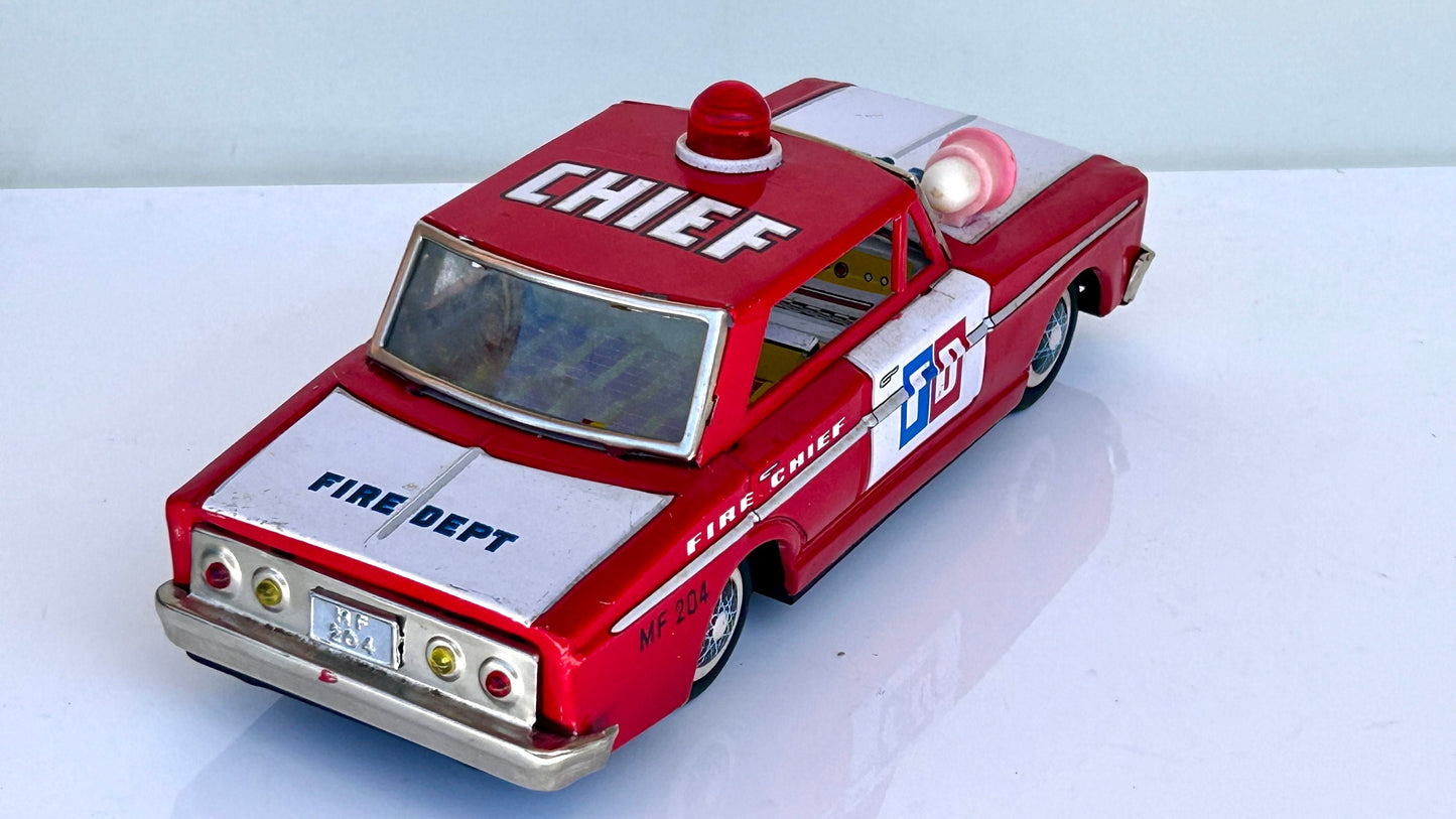 Fire Chief · Coche bomberos hojalata años 70s