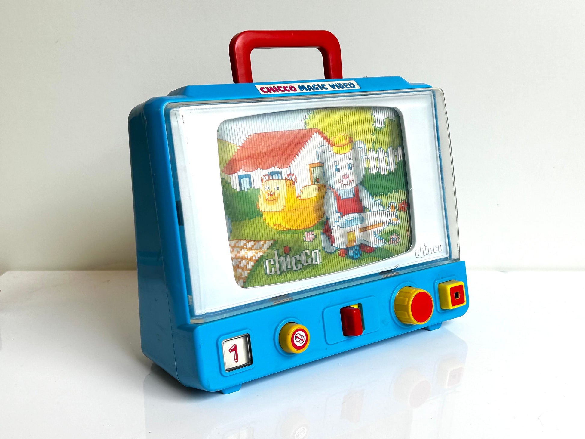 Televisión de juguete vintage, Chicco Magic Video. Imagen Lenticular 80s