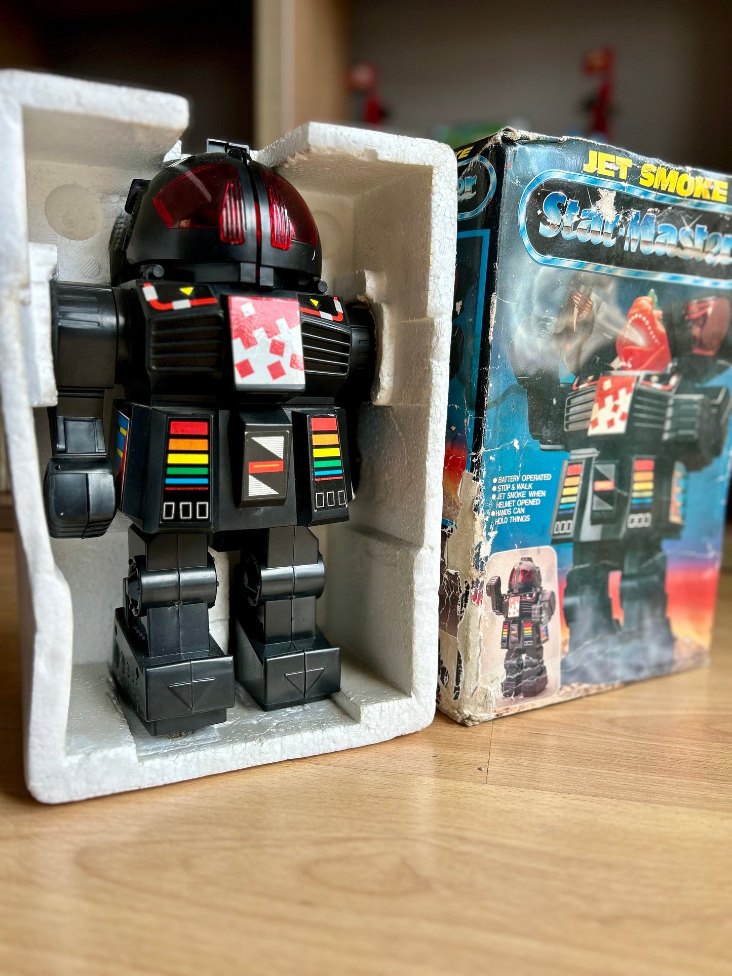 Jet Smoke Star Master · Robot a pilas años 80s