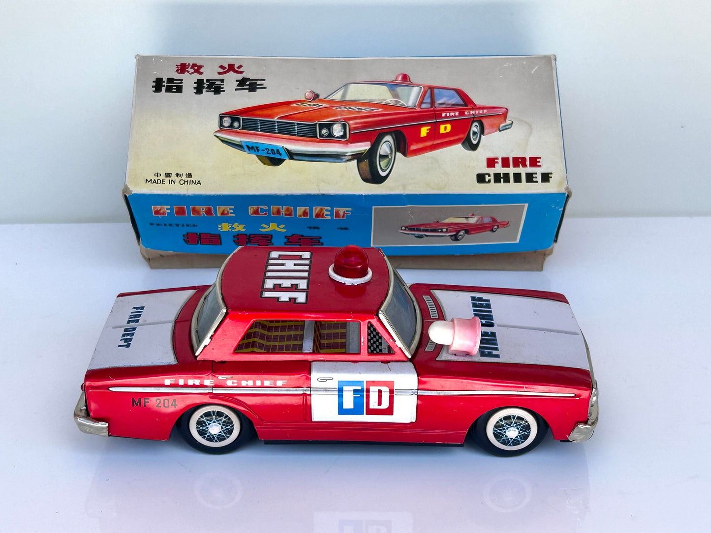 Fire Chief · Coche bomberos hojalata años 70s