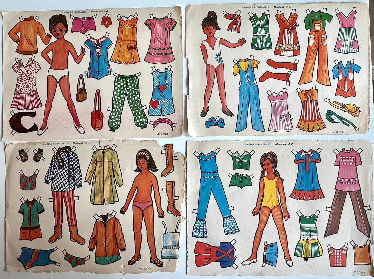 Láminas recortables Vulcano · Muñecas años 70s