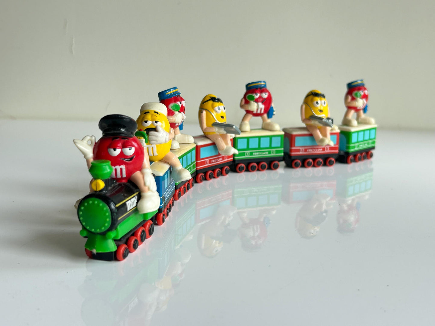 Set 7 piezas figuras M&M’s Tren vintage (1989) – Coleccionismo, piezas conectables