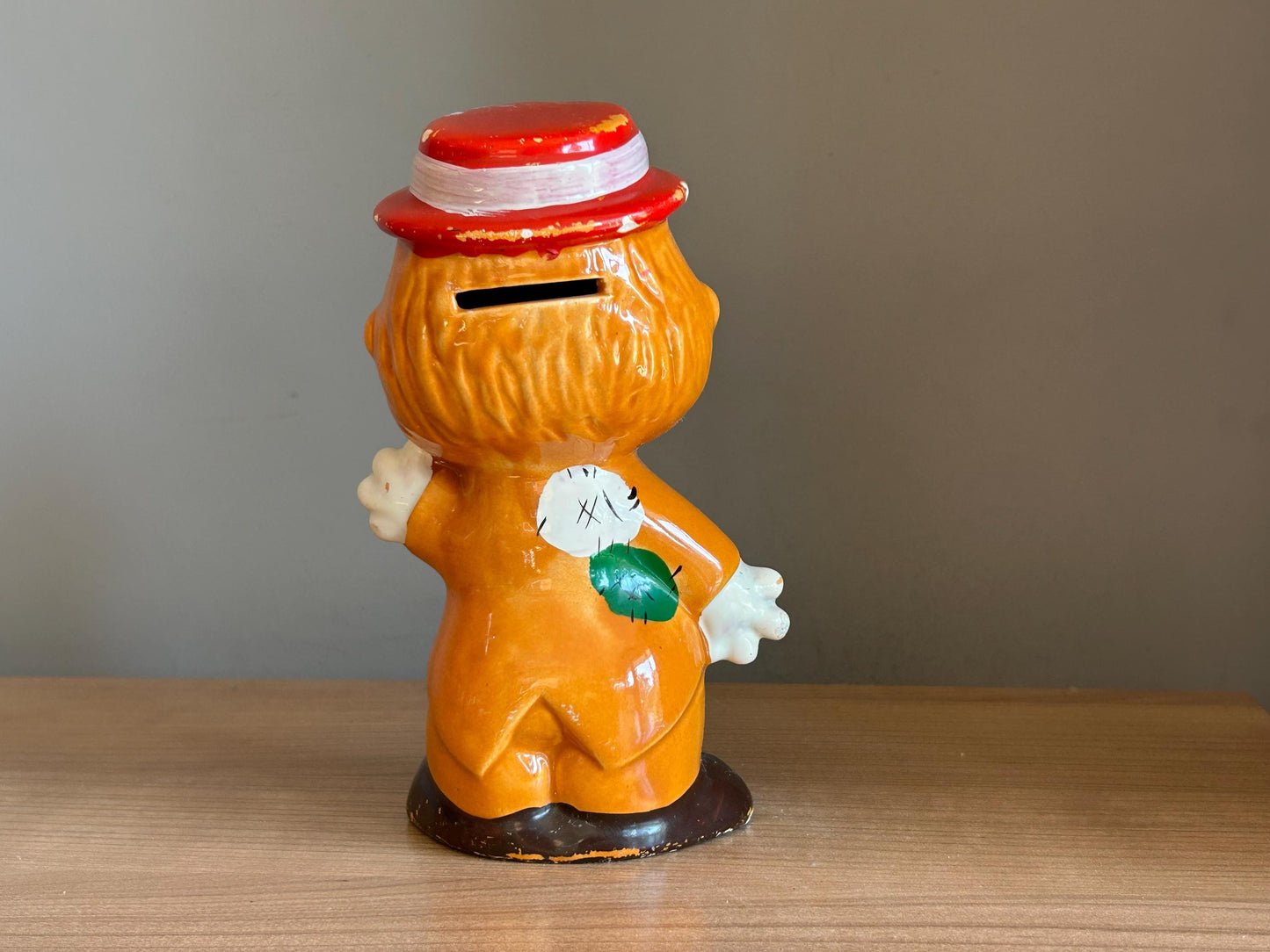 Hucha cerámica muñeco con sombrero · Años 60s