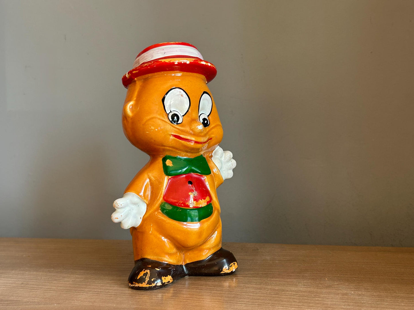 Hucha cerámica muñeco con sombrero · Años 60s