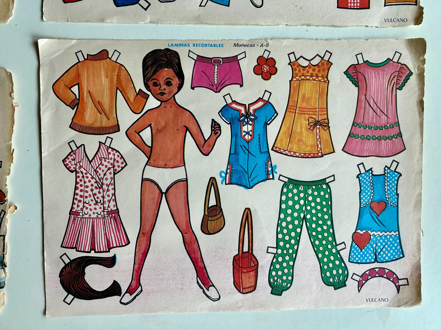 Láminas recortables Vulcano · Muñecas años 70s
