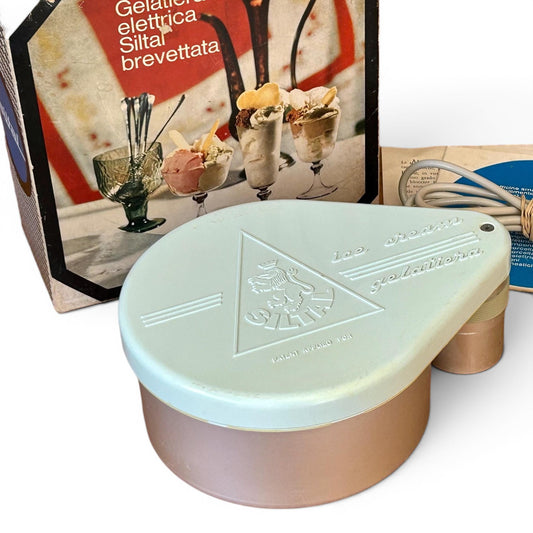 Máquina de hacer Helado, Gelatiera eléctrica Siltal Italia 1970,  Ice Cream maker vintage.
