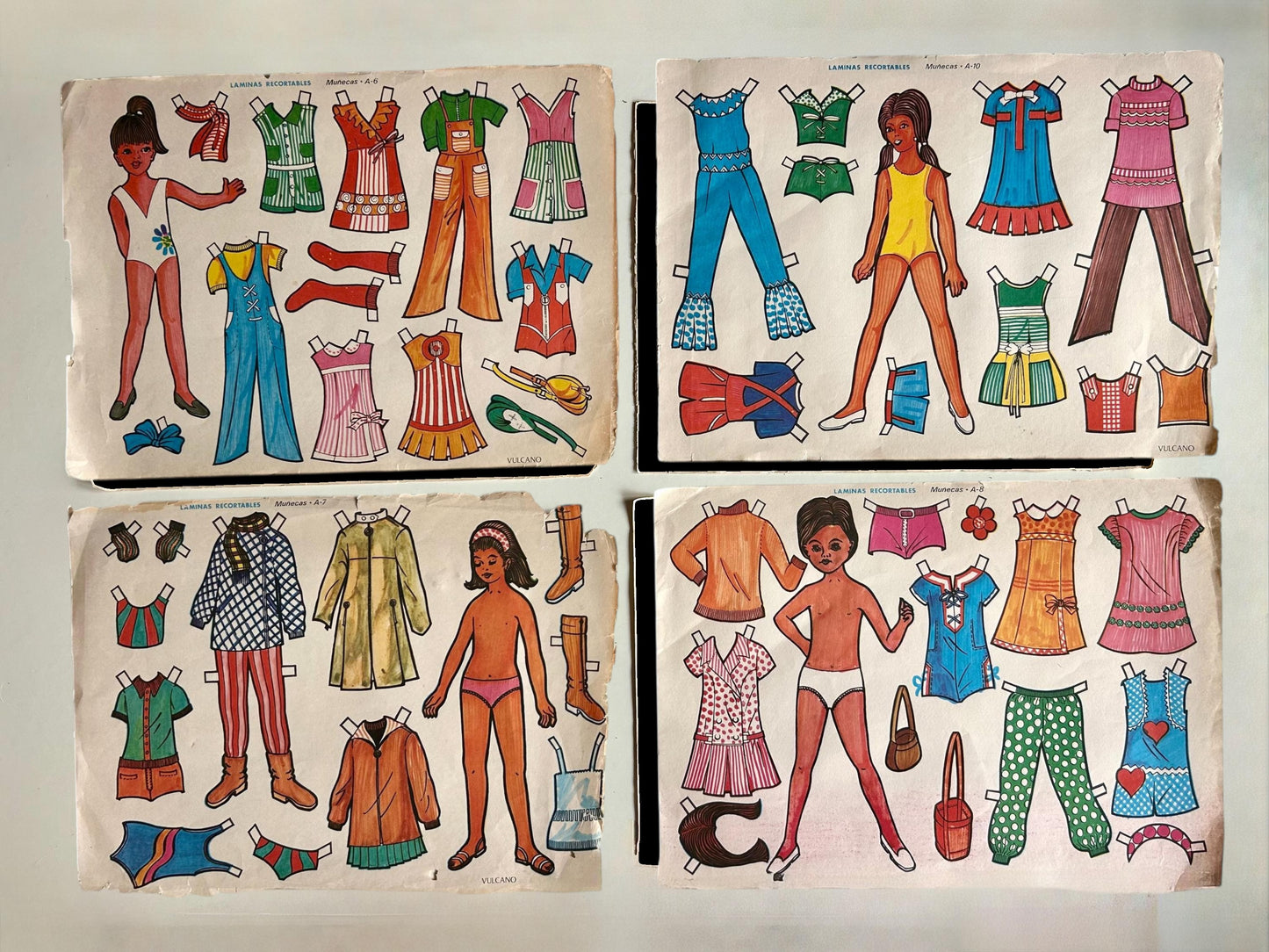 Láminas recortables Vulcano · Muñecas años 70s
