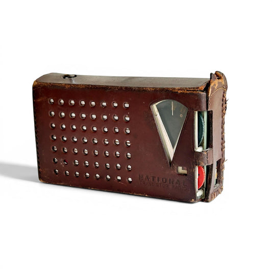 Radio vintage National 6 Transistor años 60 con funda original de cuero – Matsushita (Panasonic) Japón