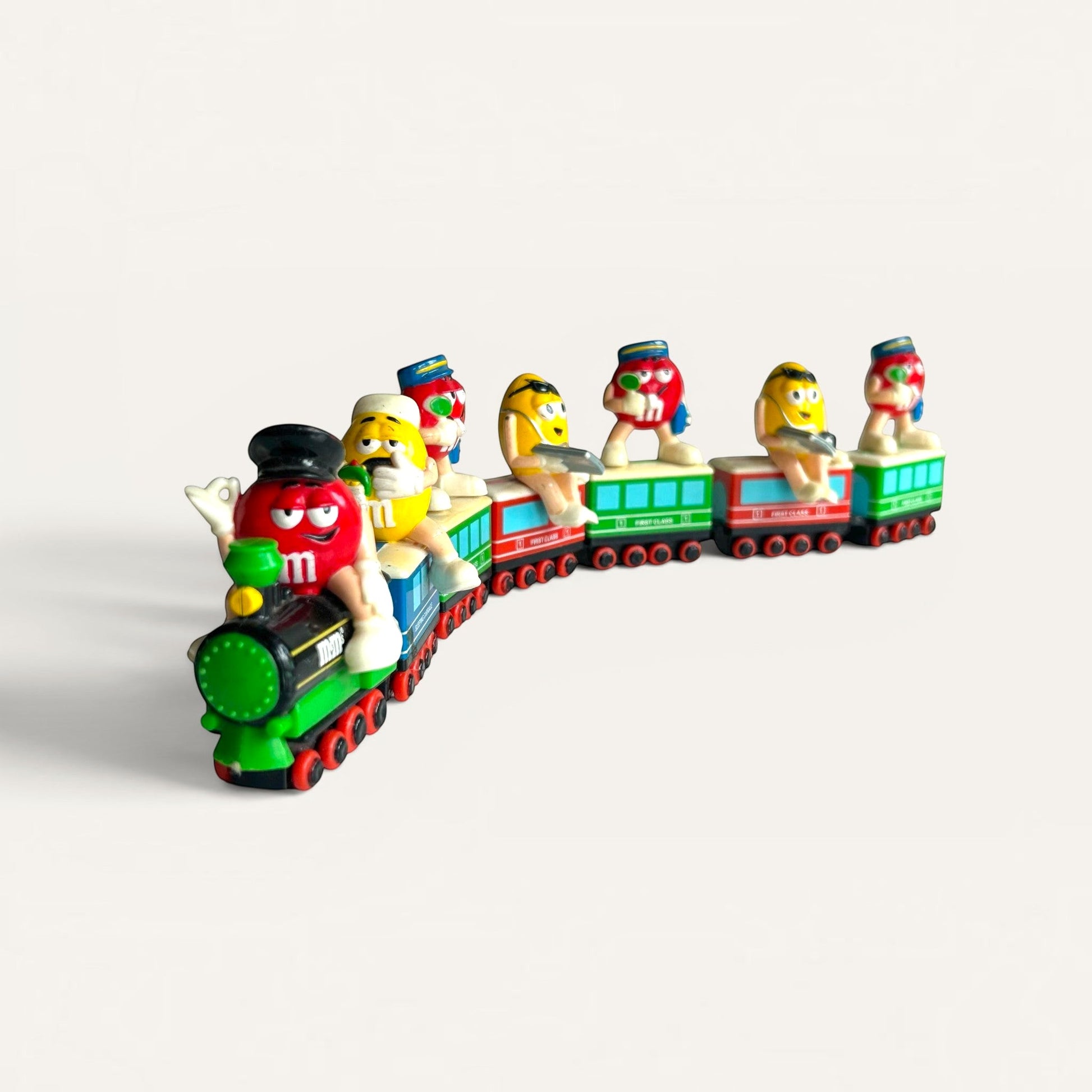 Set 7 piezas figuras M&M’s Tren vintage (1989) – Coleccionismo, piezas conectables