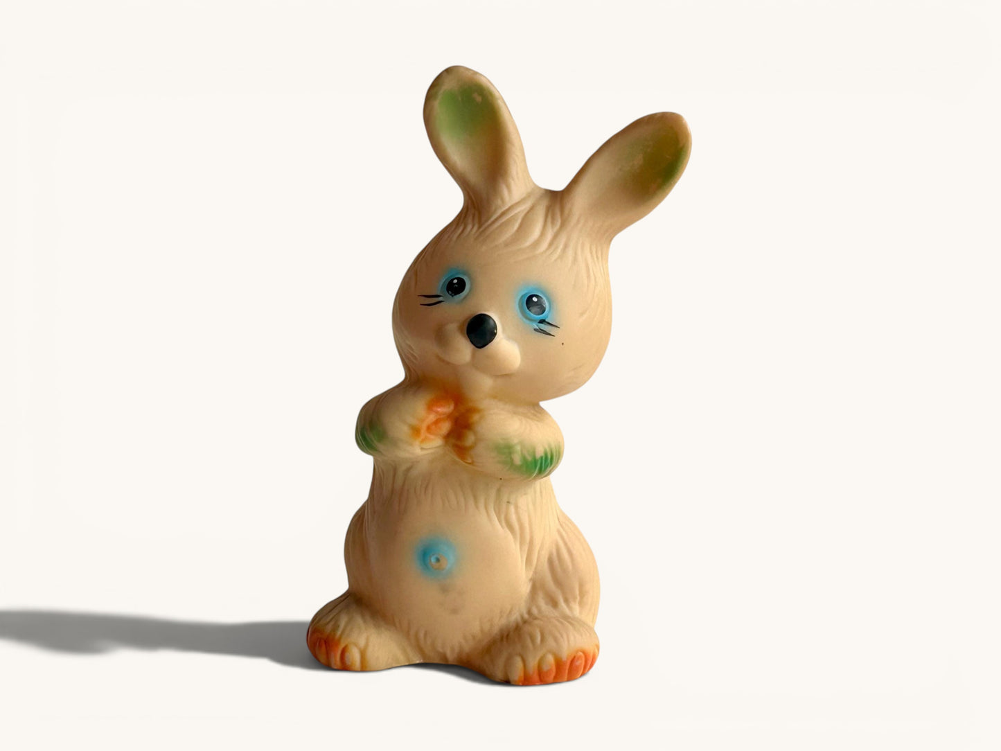 Conejo de goma con chirrido · Vintage años 70s