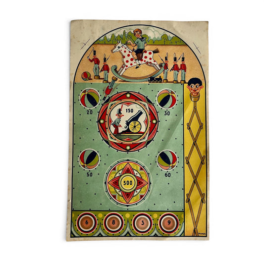 Lámina juego infantil tipo pinball (milloncete) – tabla vintage España (1930s-40s) – para enmarcar o jugar