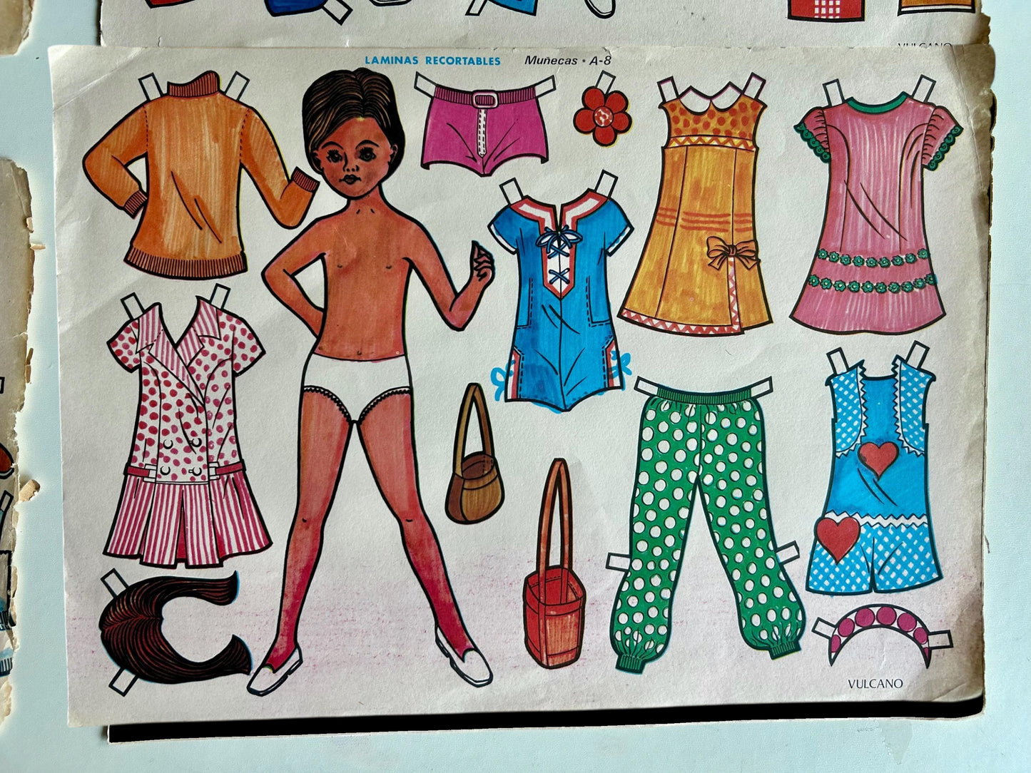 Láminas recortables Vulcano · Muñecas años 70s