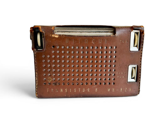 Radio vintage Hitachi Transistor 8 WH-829 con funda original – Funcionando – Años 60 Japón