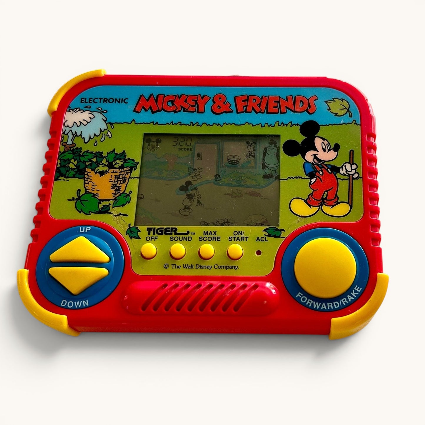 Maquinita electrónica MICKEY & FRIENDS, marca Tiger, 1992 Walt Disney Company.