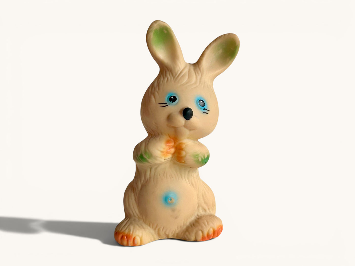 Conejo de goma con chirrido · Vintage años 70s