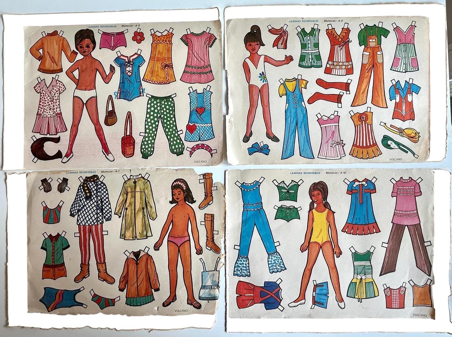 Láminas recortables Vulcano · Muñecas años 70s