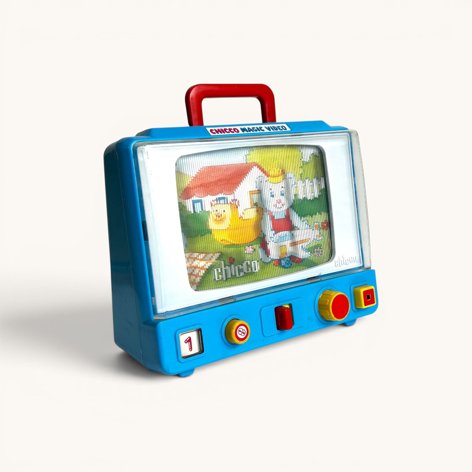 Televisión de juguete vintage, Chicco Magic Video. Imagen Lenticular 80s
