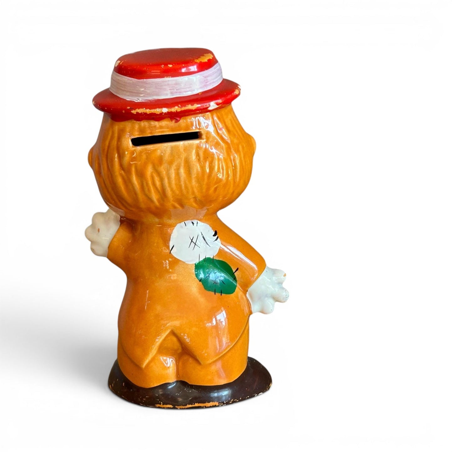 Hucha cerámica muñeco con sombrero · Años 60s