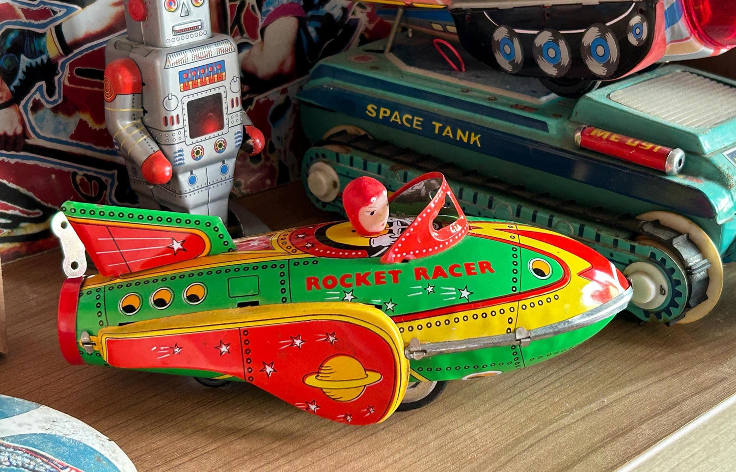 Rocket Racer · Cohete hojalata a fricción