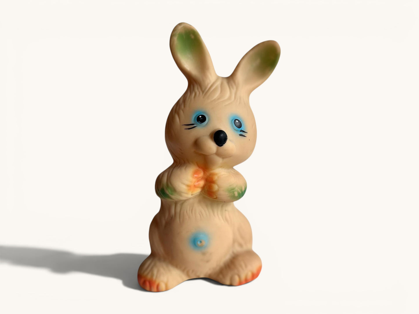Conejo de goma con chirrido · Vintage años 70s