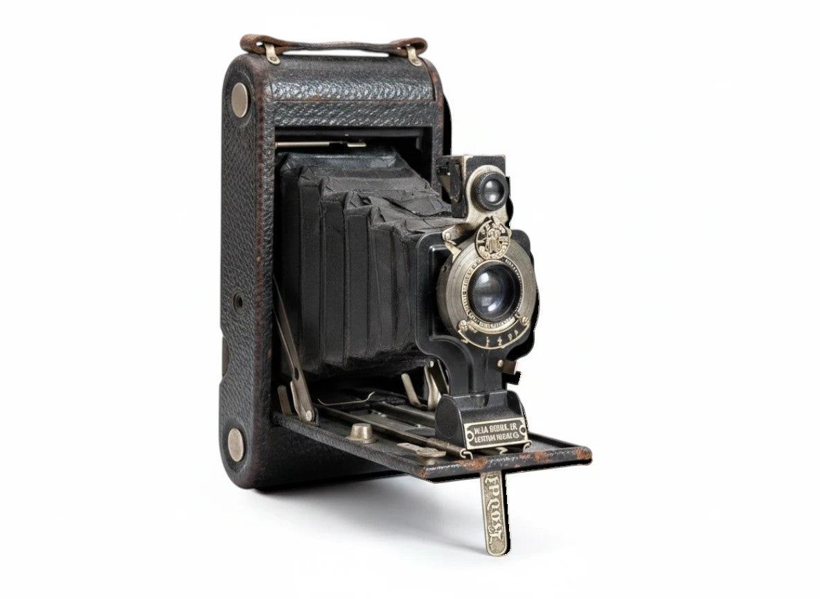 Cámara de fuelle vintage Kodak Nº 1 A Kodak JR de Retrópica Tienda, color negro, pieza de colección clásica.